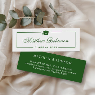Carte De Visite Mini Diplôme de Green et de White Classy