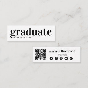 Carte De Visite Mini Diplômé QR Code Social Media