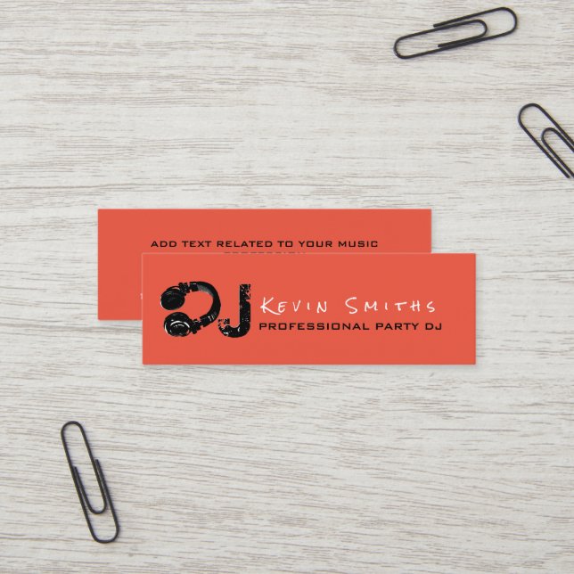 Carte De Visite Mini DJ Music Professional Party Deejay (Devant/Arrière en situation)