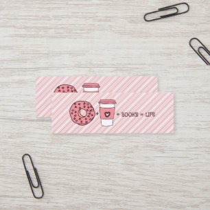 Carte De Visite Mini Donuts plus Café plus Livres égal Signet de vie