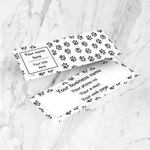 Carte De Visite Mini Doodle Paws, Pattes de Chien, Pattes de Chat, Patt