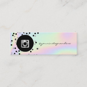 Carte De Visite Mini Dots modernes, Instagram holographique médias soci