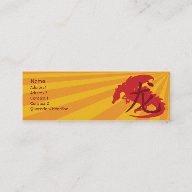 Carte De Visite Mini Dragon - maigre (Devant)