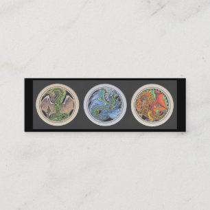 Carte De Visite Mini "Dragons signet dans rangée"