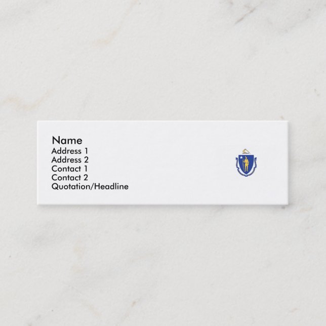 Carte De Visite Mini Drapeau d'état du Massachusetts (Devant)