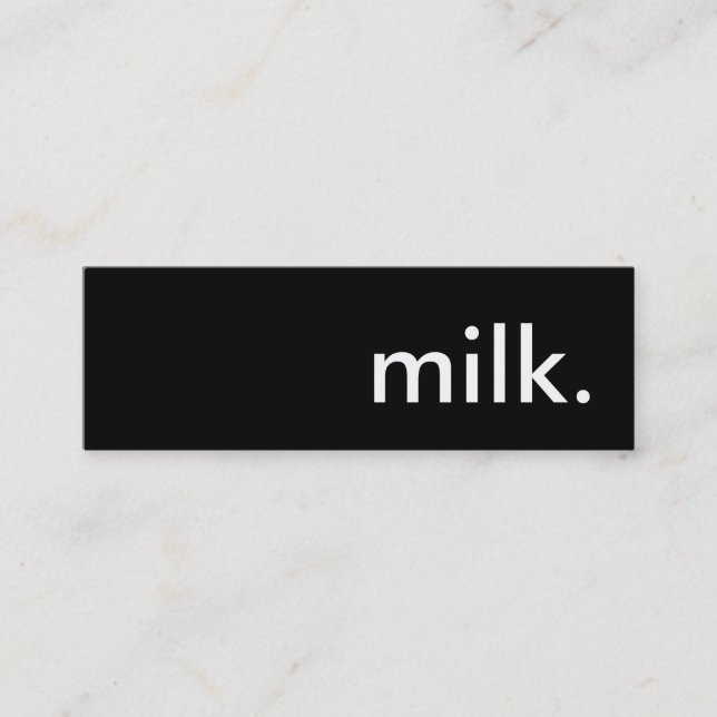 Carte De Visite Mini du lait. (Devant)