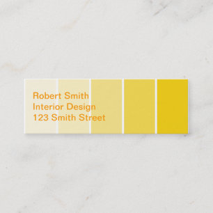 Carte De Visite Mini Échantillons de peinture jaune soleil