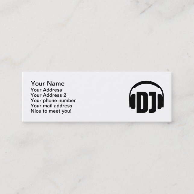 Carte De Visite Mini Écouteurs du DJ (Devant)