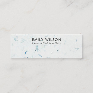 CARTE DE VISITE MINI ÉCRAN DE RECHERCHE EN PAPIER BLEU FAIT À LA MAIN