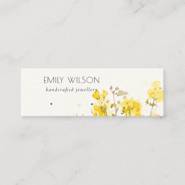 Carte De Visite Mini Écran d'oreille Botanique Rustique Jaune Fleur sau (Devant)