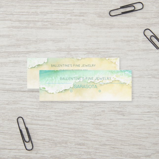 Carte De Visite Mini Écran d'oreille pour bijoux fins côtiers (Devant/Arrière en situation)