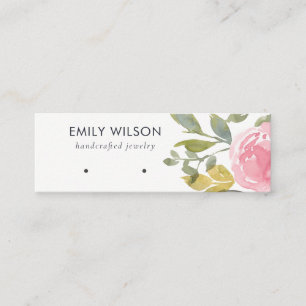 CARTE DE VISITE MINI ÉCRAN FLEURIER DE COULEUR D'EAU ROSE BLANCHE