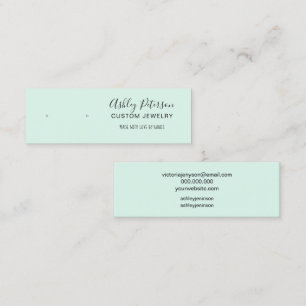 Carte De Visite Mini Écran minimaliste de bijoux vert menthe