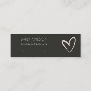 Carte De Visite Mini Écran simple Noir Noir Broussissant Coeur Écran