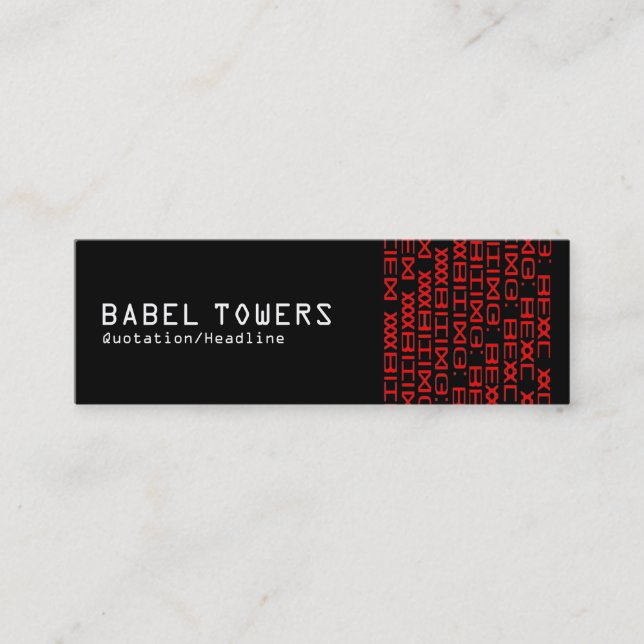 Carte De Visite Mini Écriture Alien réelle (Devant)