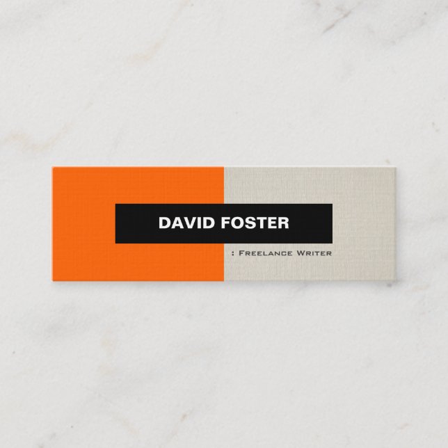Carte De Visite Mini Écrivain Freelance - Simple Élégant Design (Devant)