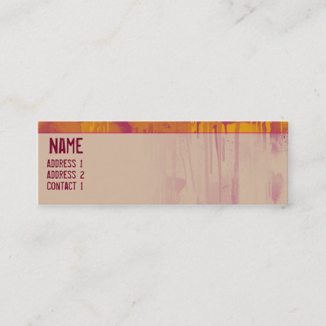 CARTE DE VISITE MINI ÉGOUTTEMENT 1 DE GRAFFITI (Devant)