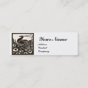 Carte De Visite Mini ÉLÉGANT BLACK BLACK PEACOCK MONOGRAM Pearl de luxe