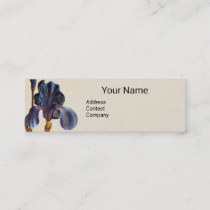 Carte De Visite Mini ÉLÉGANT BLUE IRIS Monogramme