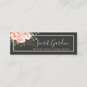 Carte De Visite Mini Élégant Blush rose Floral Rose Médias sociaux mode