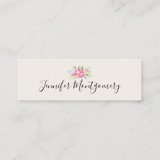 Carte De Visite Mini Elégant Bouquet de fleurs rose (Devant)