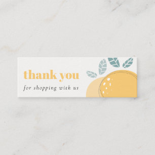 Carte De Visite Mini Élégant Citron mignon Gras Merci Fruité Shopping
