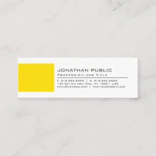 Carte De Visite Mini Élégant Créatif Blanc Jaune Simple Professionnel