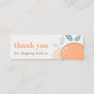 Carte De Visite Mini Élégant Cute Orange Bold Merci Fruité Shopping