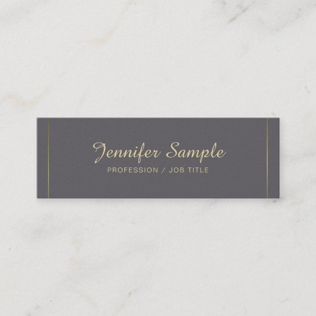 Carte De Visite Mini Elégant design moderne tendance Brown Gold Luxury (Devant)