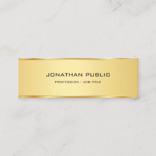 Carte De Visite Mini Elégant Faux Gold Minimalist Modèle professionnel