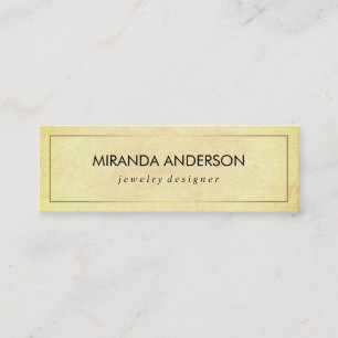 Carte De Visite Mini Elégant Faux Golden Border Texture chic