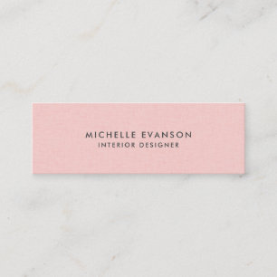 Carte De Visite Mini Élégant Linge rose simple Professionnel