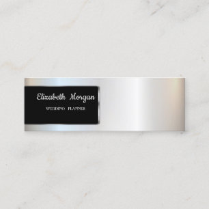 Carte De Visite Mini Elégant Luxe élégant Argent, Cadre
