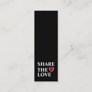 Carte De Visite Mini Élégant minimaliste moderne Red Heart Reference Ca