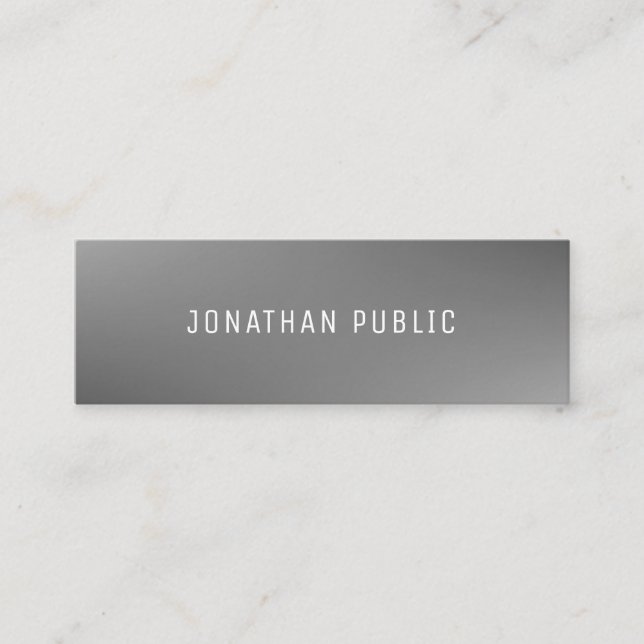 Carte De Visite Mini Élégant Modèle gris professionnel moderne tendance (Devant)
