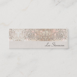 Carte De Visite Mini Élégant Moderne Fun Trendy Silver Sequins