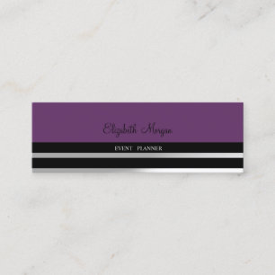 Carte De Visite Mini Élégant Moderne Professionnel, Violet, Rayé