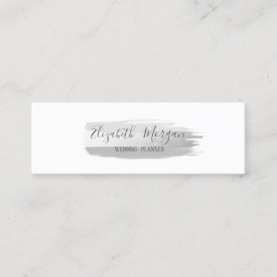 Carte De Visite Mini Élégant moderne simple, brosse Argent