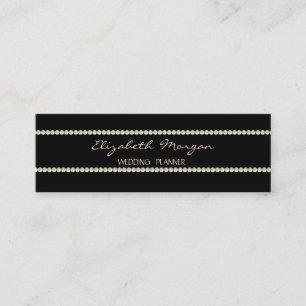 Carte De Visite Mini Élégant Moderne Simple et Stylé, Noir, Perles