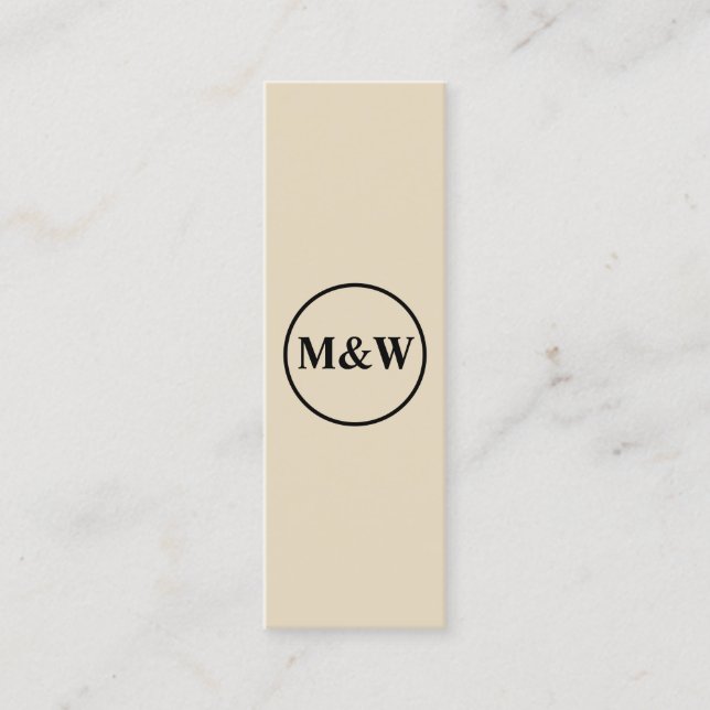 Carte De Visite Mini Élégant Monogram Professional (Devant)