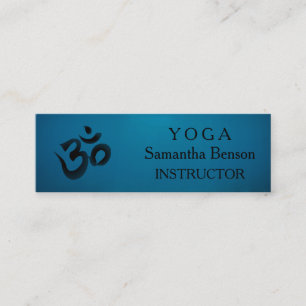 Carte De Visite Mini Élégant Noir et Blanc OM Symbole Yoga Instructeur