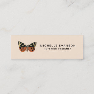 Carte De Visite Mini Élégant Papillon de poche minimaliste professionne