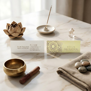 Carte De Visite Mini Élégant professeur de YOGA méditation Mandala Flor