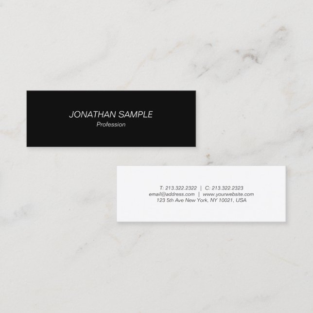 Carte De Visite Mini Élégant Professionnel Moderne Simple Design Modèle (Devant / Derrière)