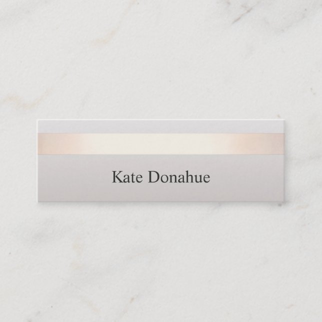 Carte De Visite Mini Élégant Rose Gold Striped Moderne Design Gris (Devant)