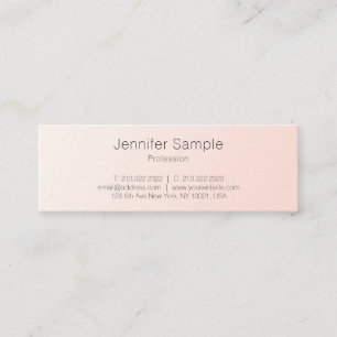 Carte De Visite Mini Elégant rose pâle minimaliste Design tendance luxe