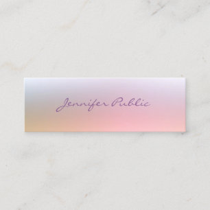 Carte De Visite Mini Élégant Script coloré tendance Professionnel Simpl