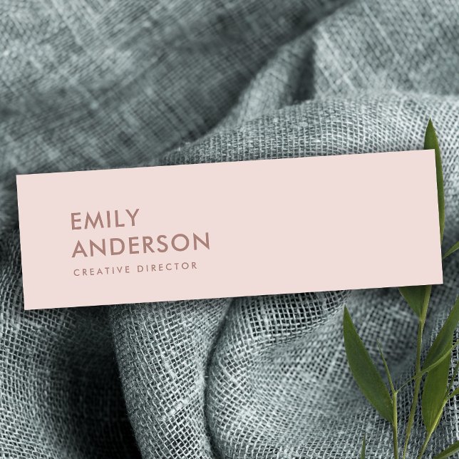 CARTE DE VISITE MINI ÉLÉGANT SIMPLE MINIMAL BLUSH ROSE PROFESSIONNEL (Créateur téléchargé)