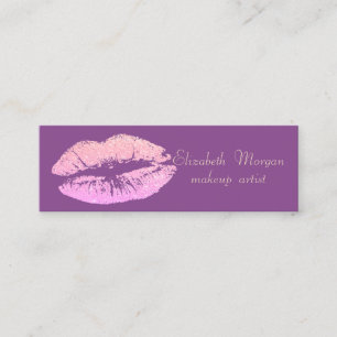 Carte De Visite Mini Élégant Style Professionnel Violet - Lèvre Paillet