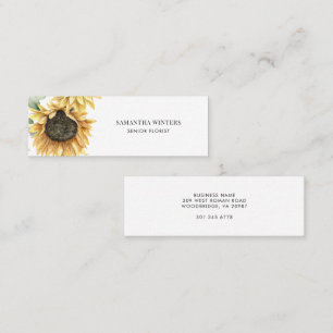 Carte De Visite Mini Élégant Tournesol Aquarelle Floral